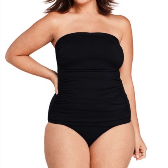 - NWOT Lands End tankini black Strapless - Picture 3 of 3